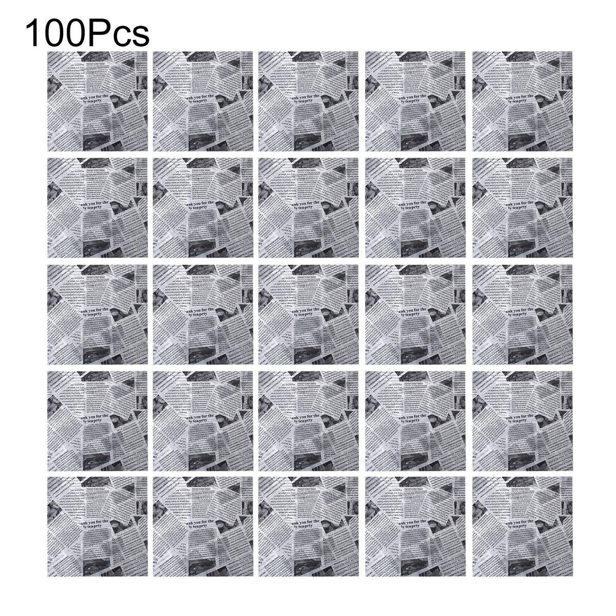 100Pcs Baking Blotting Paper English Letters Hamburger Paper White
