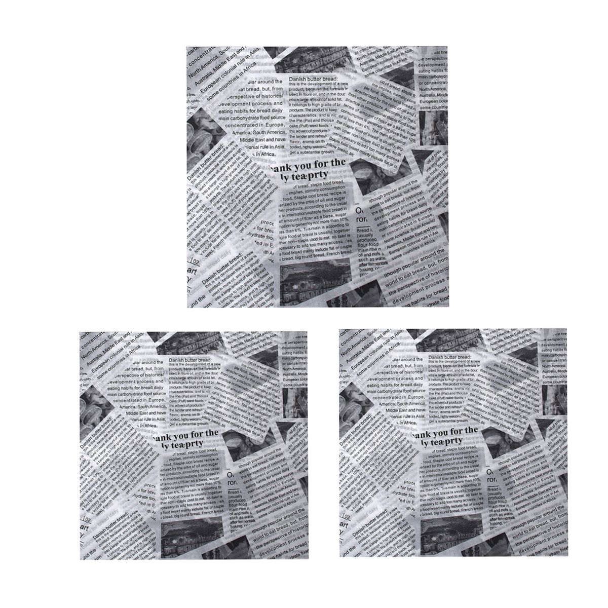100Pcs Baking Blotting Paper English Letters Hamburger Paper White