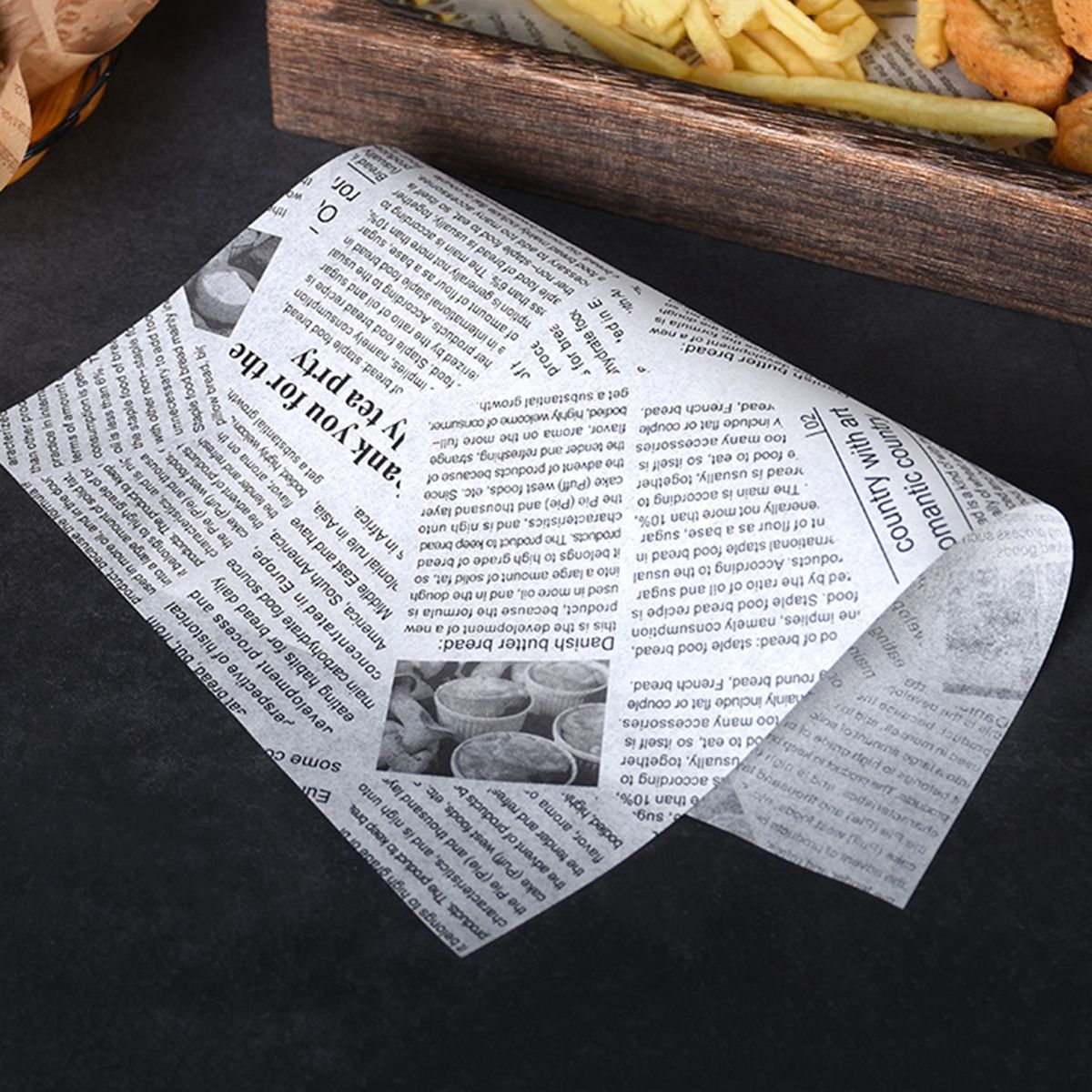 100Pcs Baking Blotting Paper English Letters Hamburger Paper White