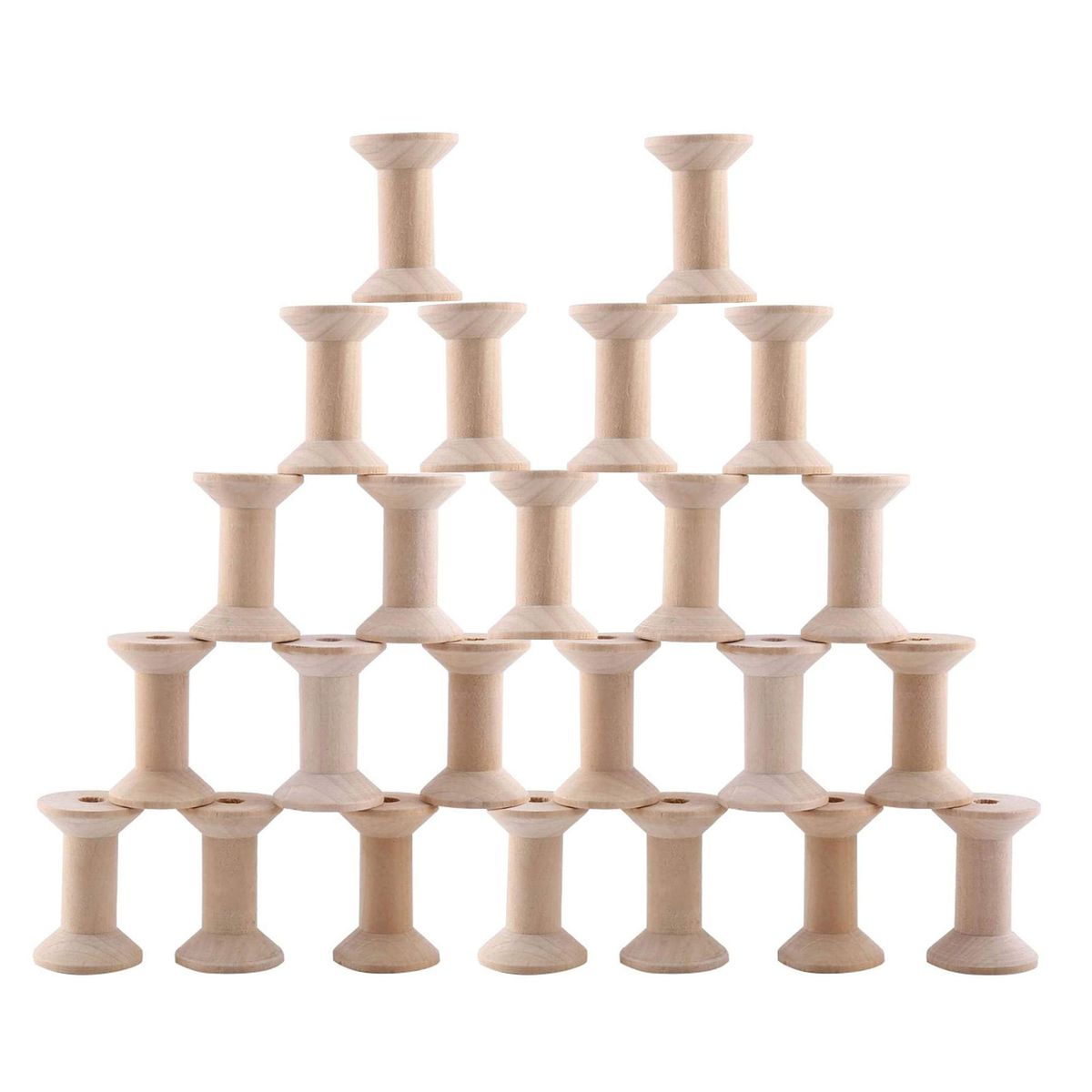 24Pcs Wooden Empty Thread Spools Large Unfinished Wood
