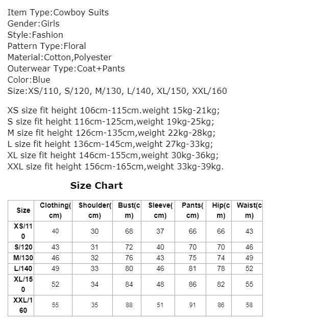 Girl Cowboy Leisure Suit Girl  Jacket+Pants