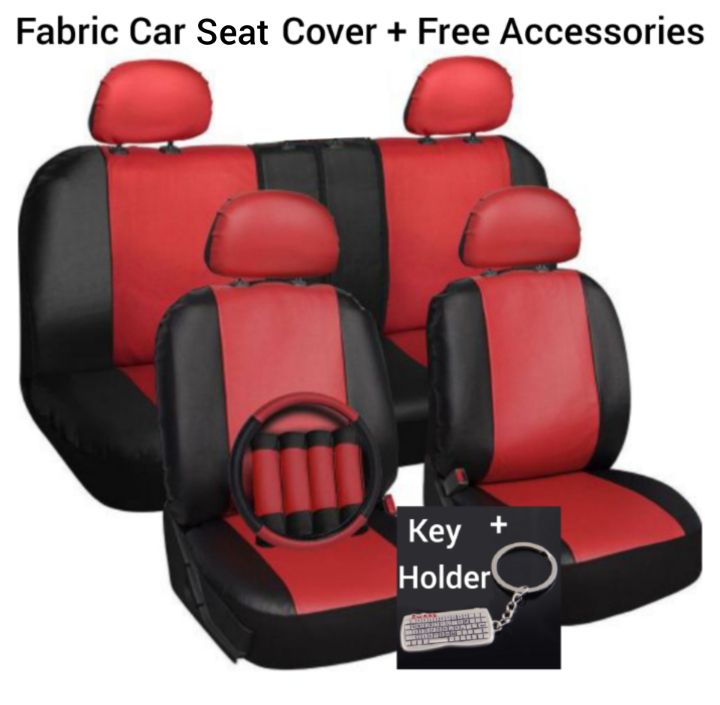Protective Fabric Car Seat Covers +Accessories + Key Holder