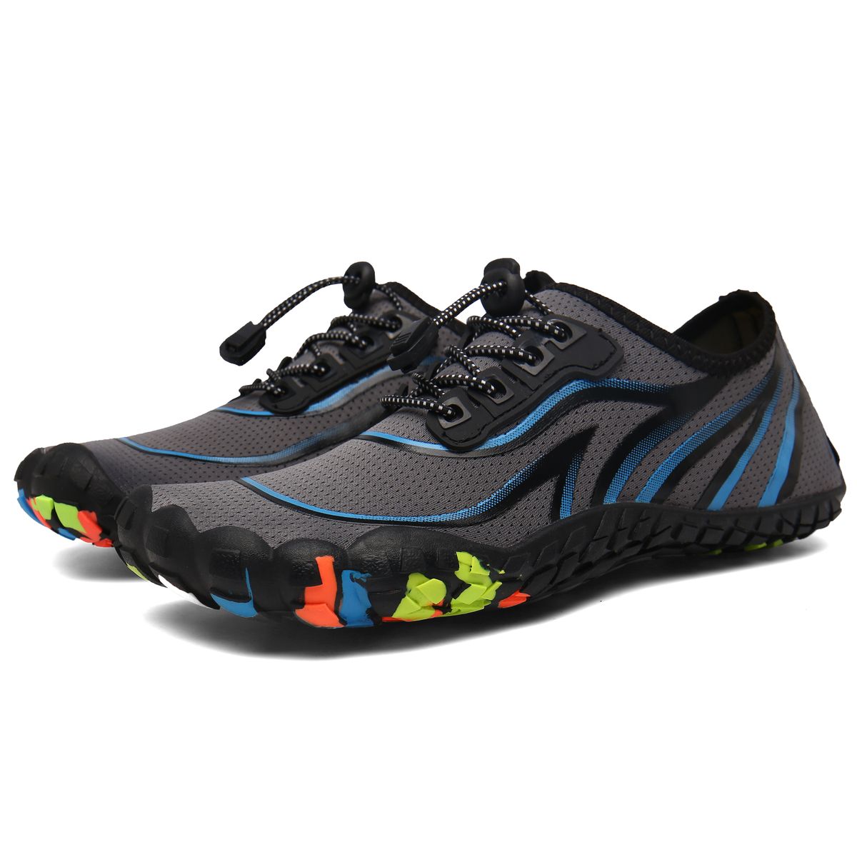 Big Size Mens Water Shoes Beach Diving Climbing Shoes-Grey