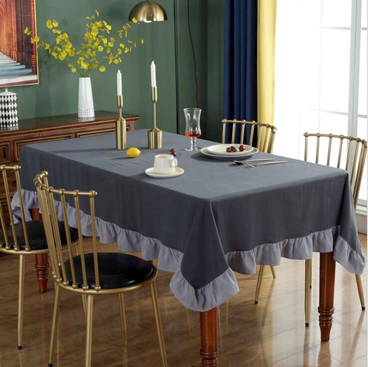 Runner Towel Table Cover Lace Wavy Side Table Cloth Wedding Decoration Rectangular Tablecloths Chair Cushion Dark Grey