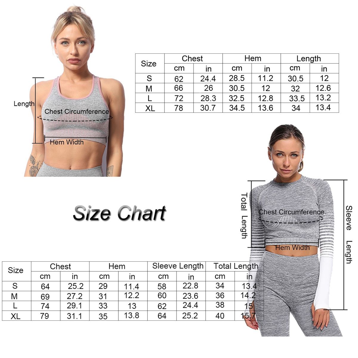 3Pcs Women Yoga Suit Seamless Sportswear Sets Long Sleeve