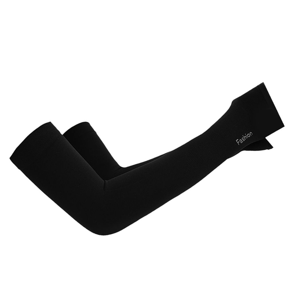 2pc Men Women Cooling Sleeves Of Arm Unisex Long Arm Black