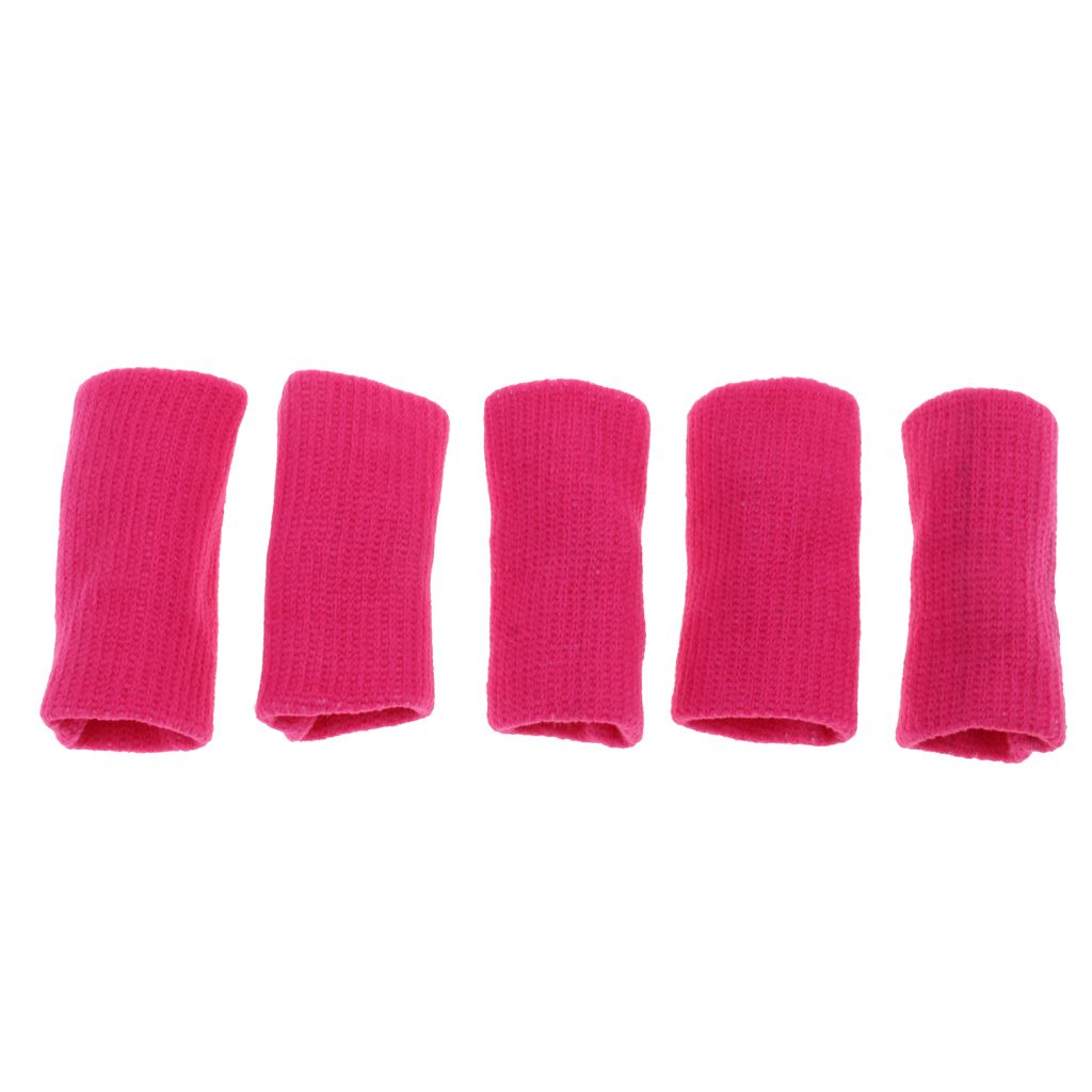 5Pcs Sport Stretchy Finger Protector Sleeves Support For Rose Red
