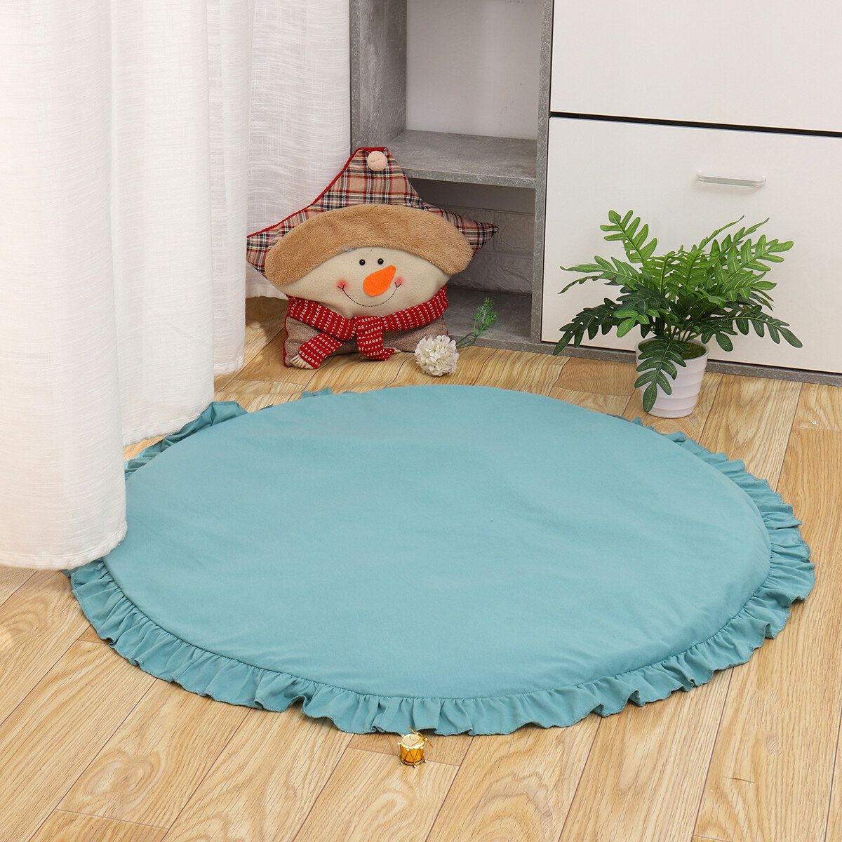 Round Cotton Baby Crawling Mat Blanket Play Mat Infant Baby Shower Floor Rug New Green