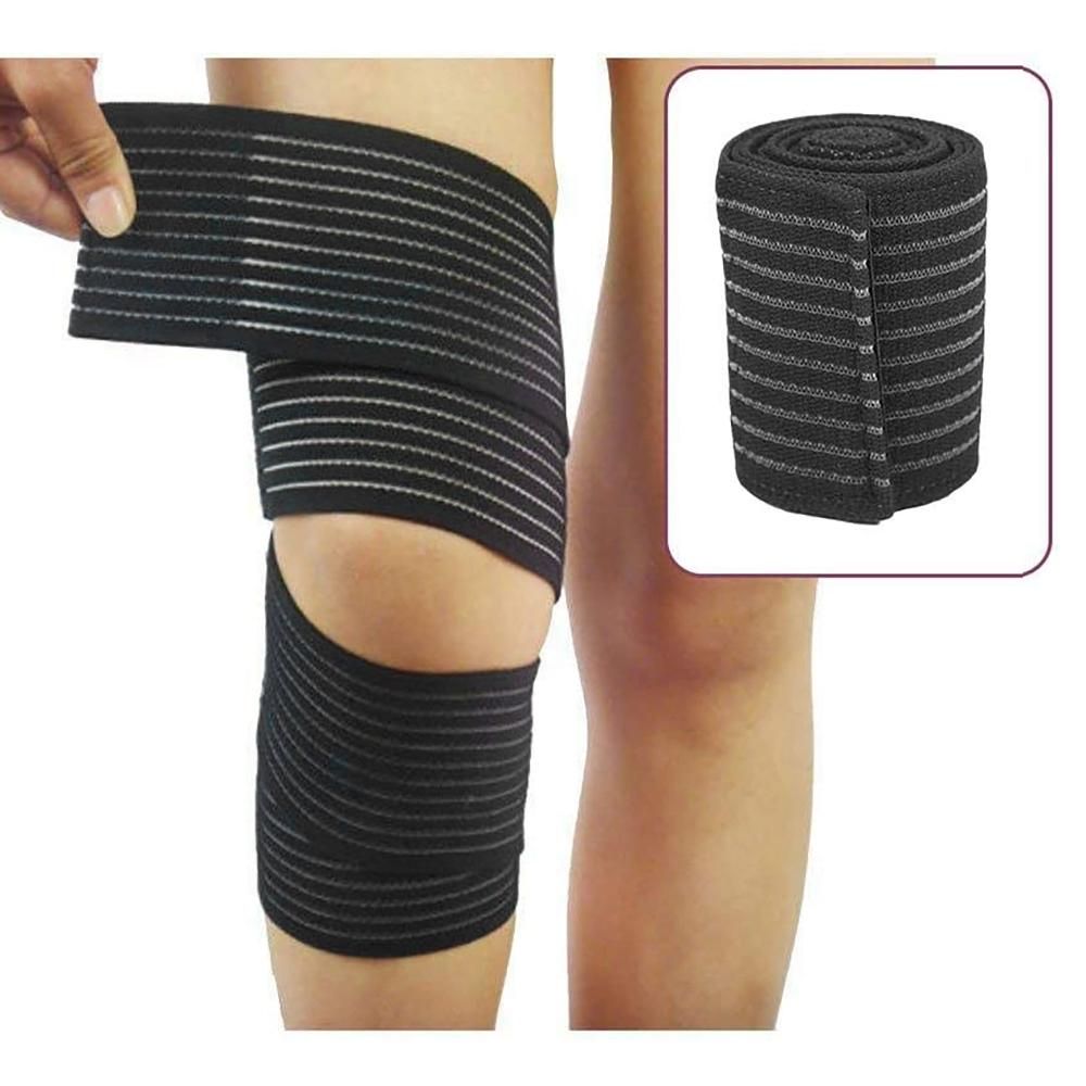 Extra Long Elastic Knee Wrap Compression Bandage Brace Support Elastic Knee Compression Bandage Wraps for Legs Movement