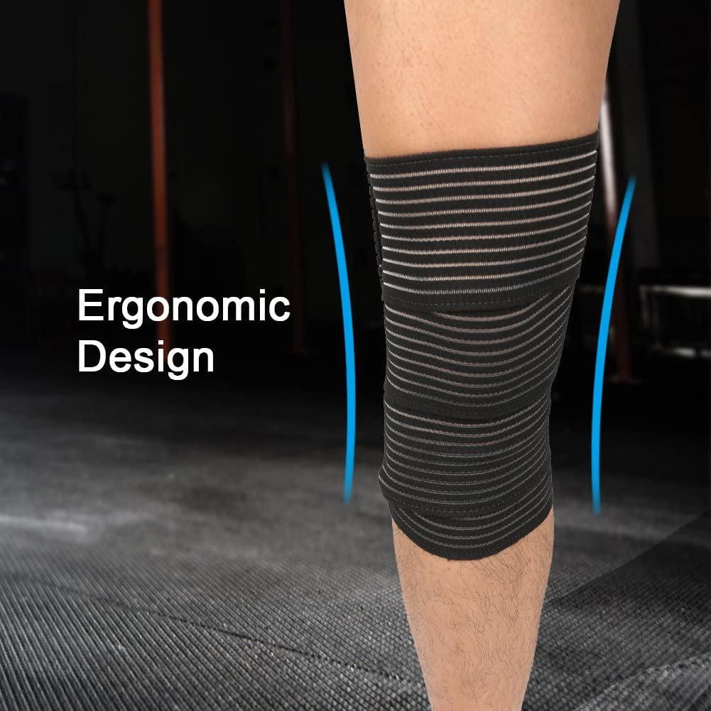 Extra Long Elastic Knee Wrap Compression Bandage Brace Support Elastic Knee Compression Bandage Wraps for Legs Movement