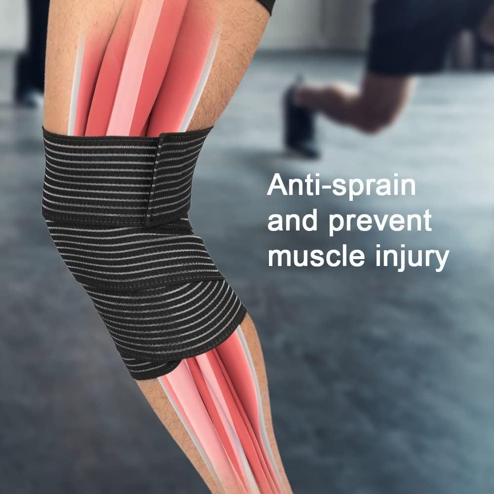 Extra Long Elastic Knee Wrap Compression Bandage Brace Support Elastic Knee Compression Bandage Wraps for Legs Movement