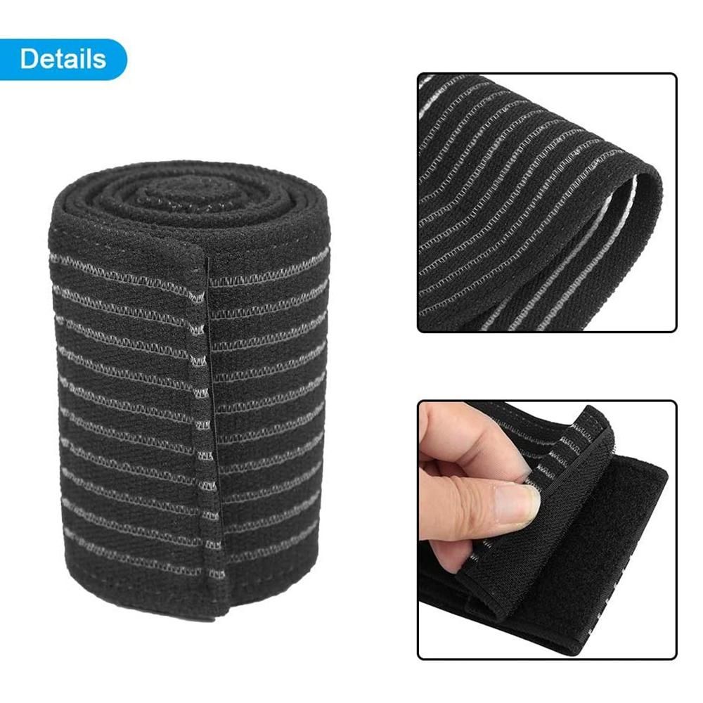 Extra Long Elastic Knee Wrap Compression Bandage Brace Support Elastic Knee Compression Bandage Wraps for Legs Movement
