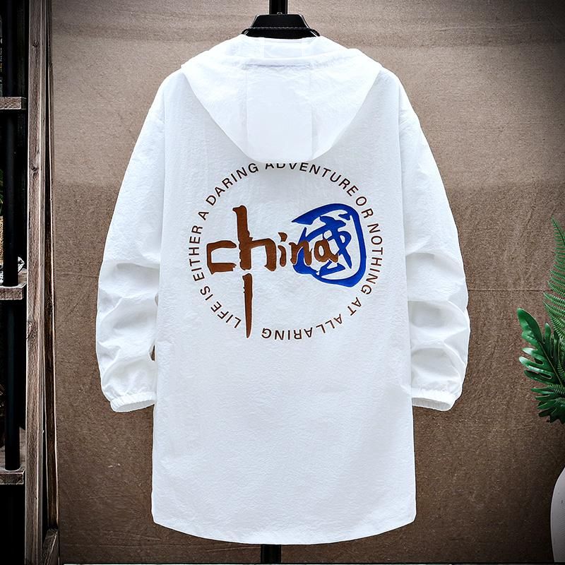 2023 Summer Hooded Light Long Jacket Men Sun Protection Clothing Fishing Hunting Clothes Quick Dry Male Windbreaker Plus 4XL
