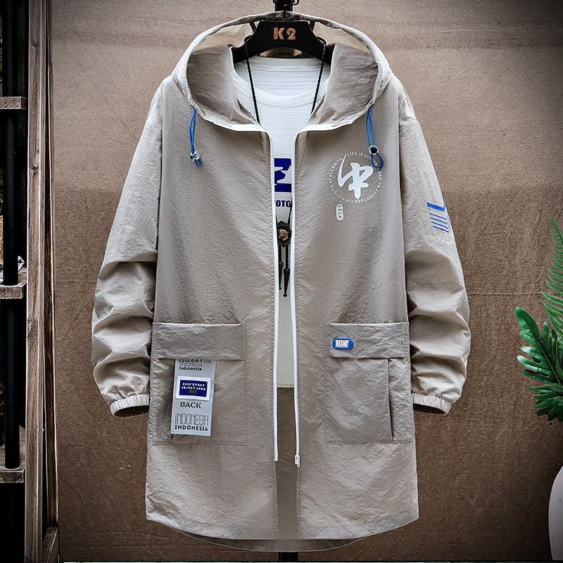 2023 Summer Hooded Light Long Jacket Men Sun Protection Clothing Fishing Hunting Clothes Quick Dry Male Windbreaker Plus 4XL