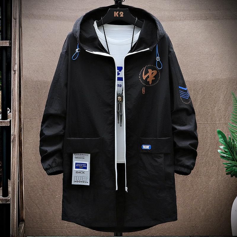 2023 Summer Hooded Light Long Jacket Men Sun Protection Clothing Fishing Hunting Clothes Quick Dry Male Windbreaker Plus 4XL