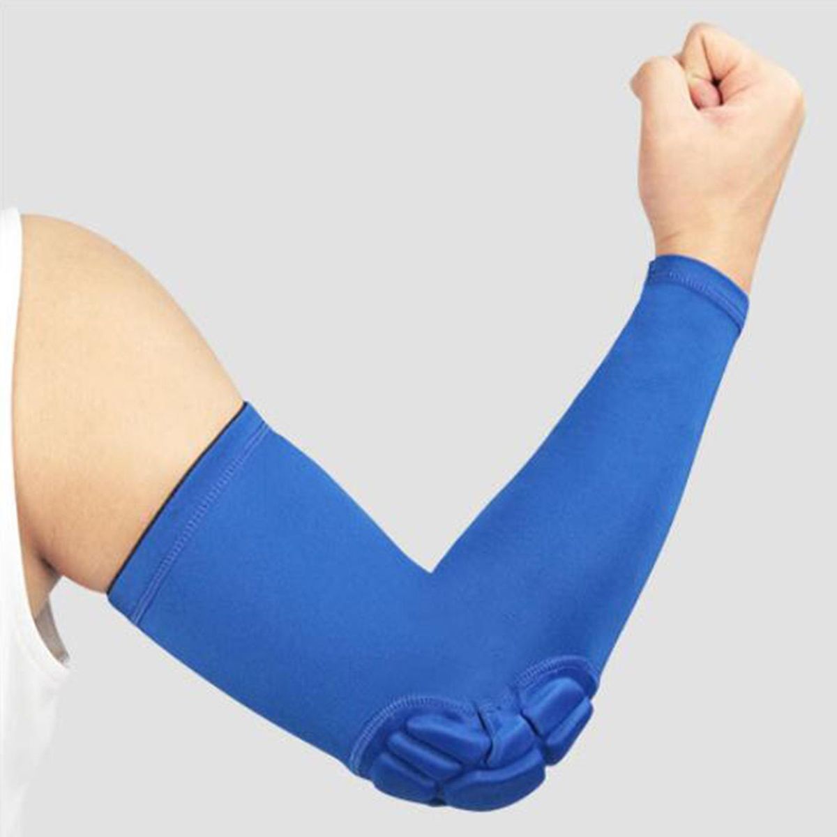 1PC Elbow Pad Crashproof AntiSlip Stretchy Padded Arm Sleeve Blue M