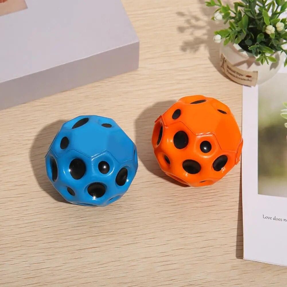 Useful Hole Ball Soft Bouncy Ball Anti-fall Moon Shape Porous Bouncy Ball Kids Indoor Toy  Ergonomic Design