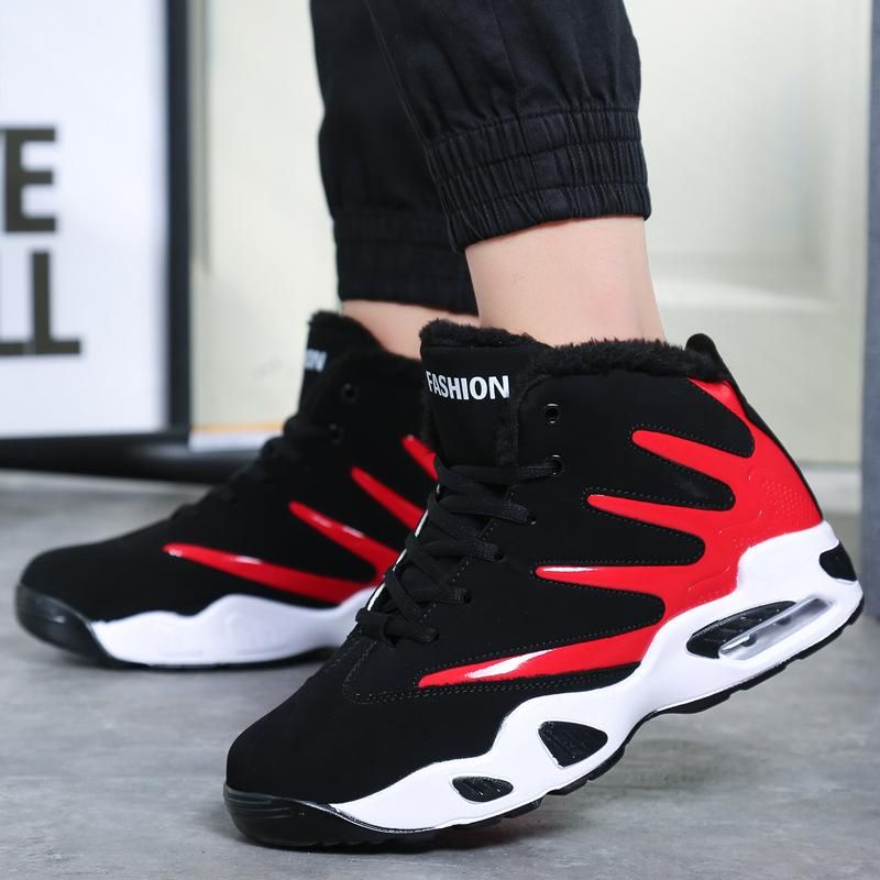 Men's Sneakers Basketball Shoes Leather Sneakers Red
