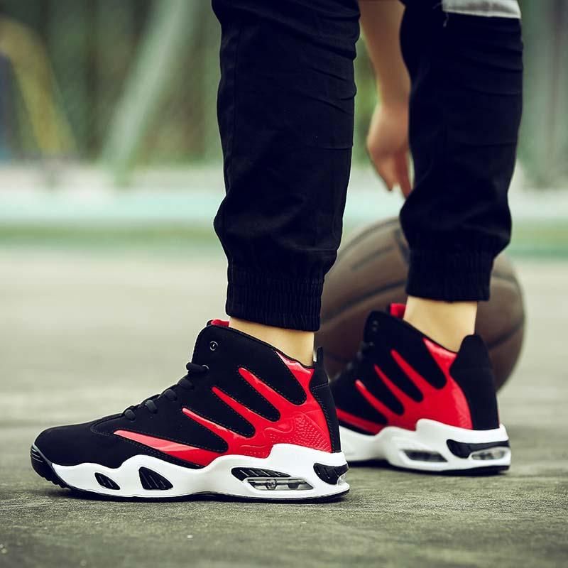 Men's Sneakers Basketball Shoes Leather Sneakers Red