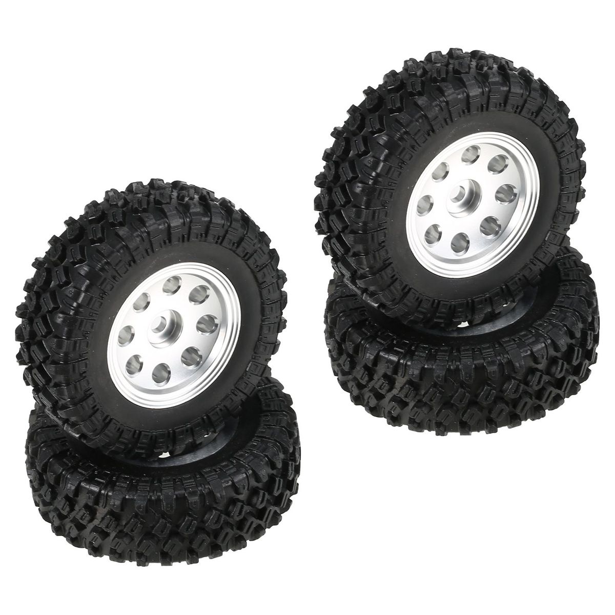 4PCS AUSTAR 48*18mm RC Car Tires with Aluminum Alloy Wheel Rim for 1/24 RC Buggy Off-road Car Compatible with Axial SCX24 Axial 90081 AXI00001 AXI00002