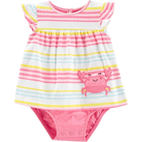 Child Of Mine Baby Girl Short Sleeve 1 Piece Sunsuit Dress