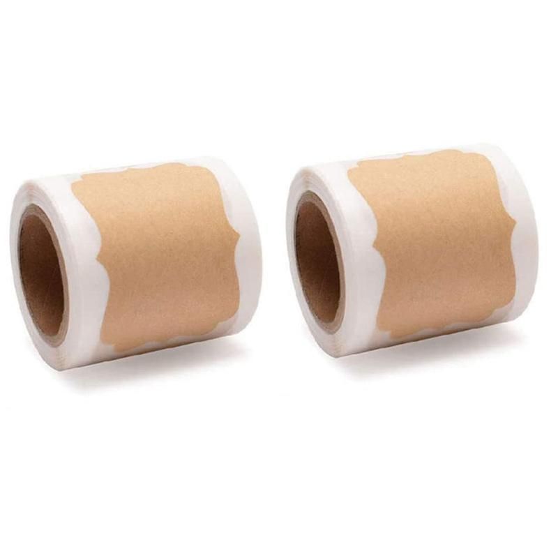 2 Rolls Christmas Gift Glass Bottle with Kraft Paper Label