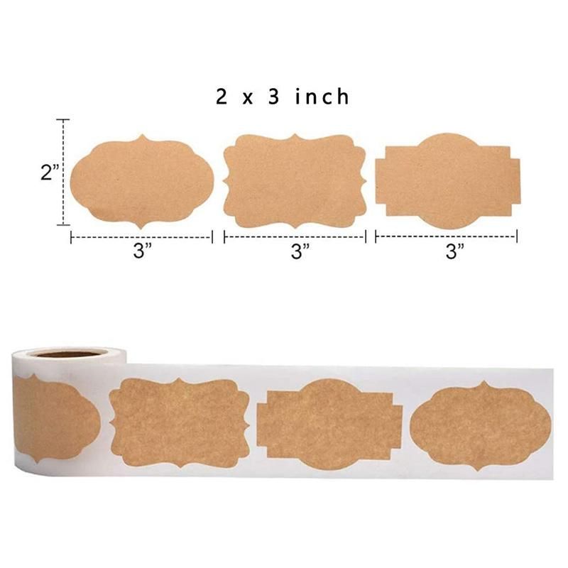 2 Rolls Christmas Gift Glass Bottle with Kraft Paper Label