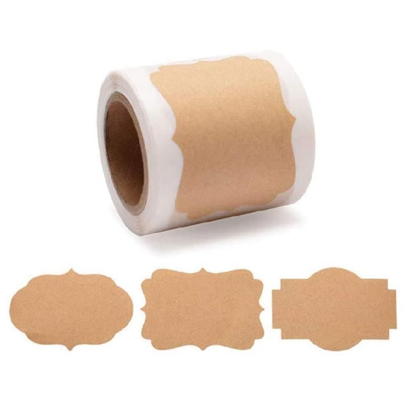 2 Rolls Christmas Gift Glass Bottle with Kraft Paper Label