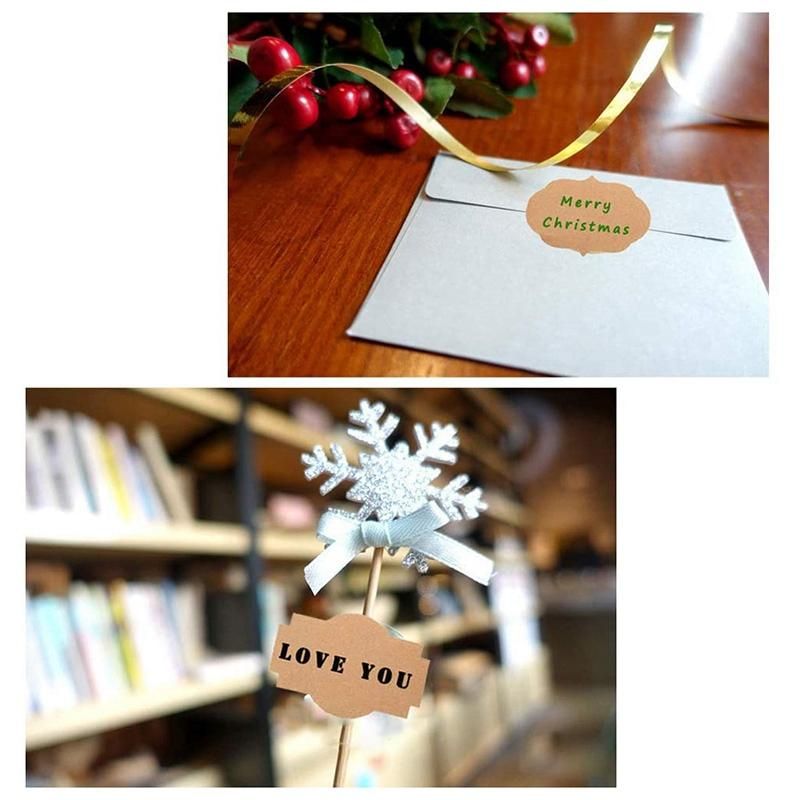2 Rolls Christmas Gift Glass Bottle with Kraft Paper Label