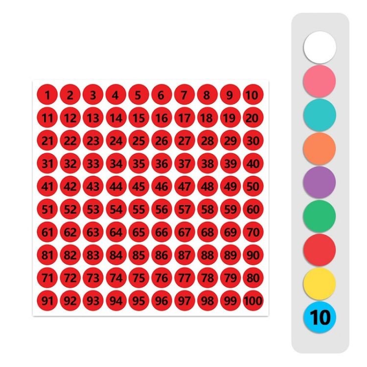 100 PCS Clothes Footwear Size Label Sticker, Multicolor Delivery, Diameter: 15mm