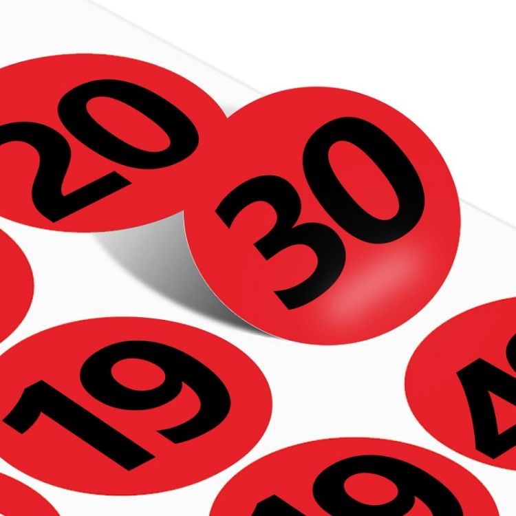100 PCS Clothes Footwear Size Label Sticker, Multicolor Delivery, Diameter: 15mm