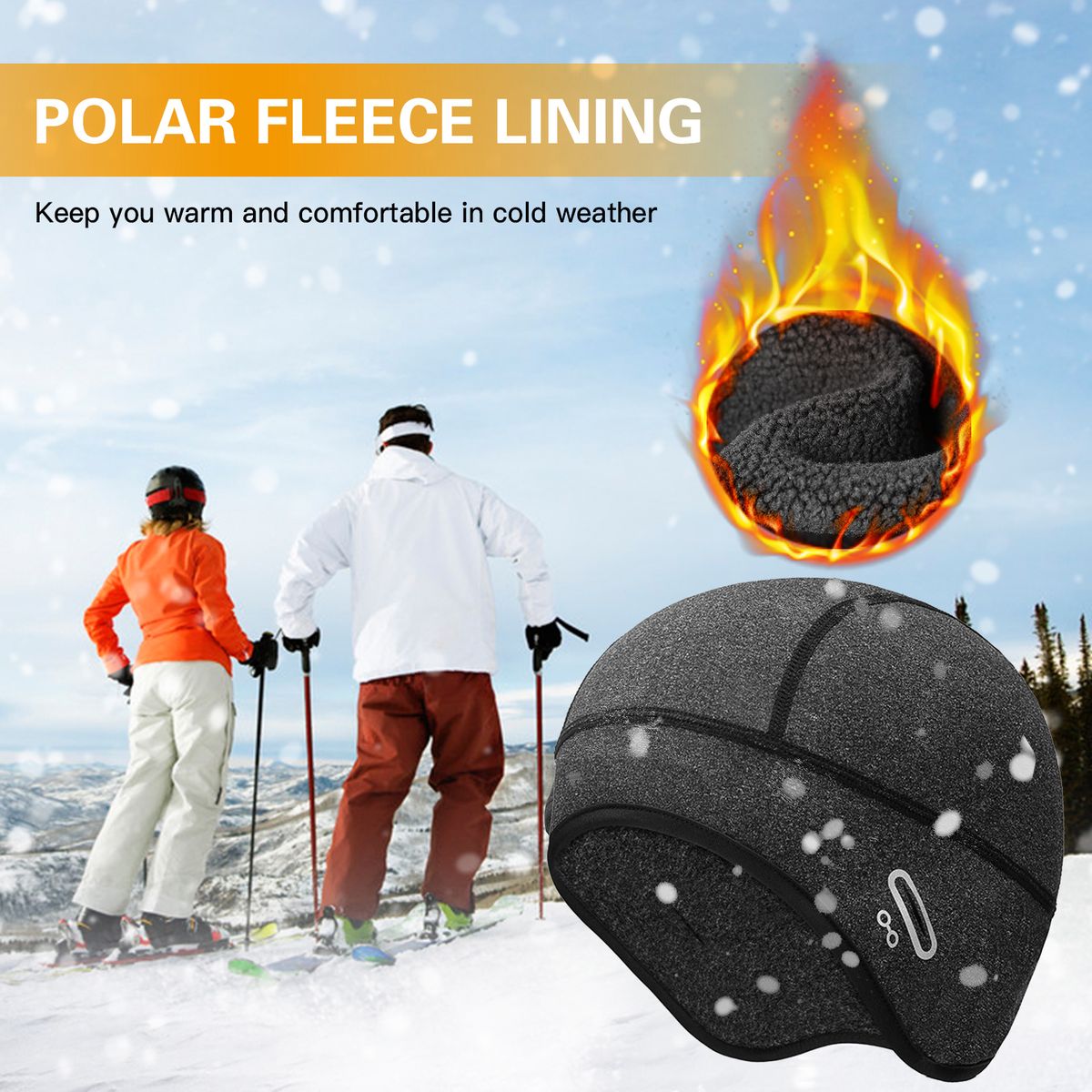 Men Women Cycling Cap Windproof Fleece Bandana Winter Cap