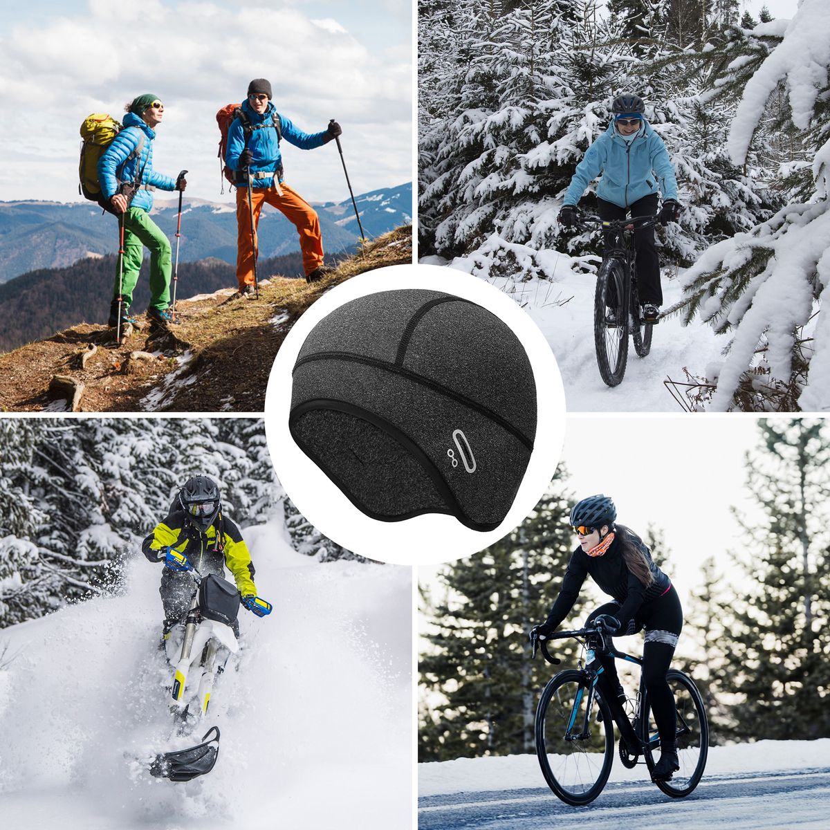 Men Women Cycling Cap Windproof Fleece Bandana Winter Cap