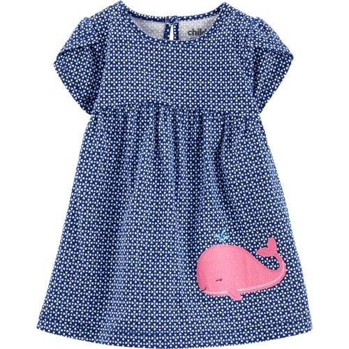 Child Of Mine Baby Girl Short Sleeve Dress & Diaper Cover