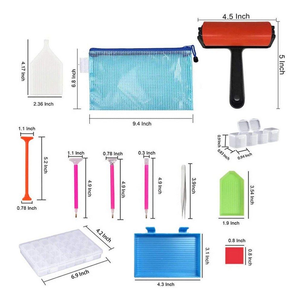 22Pcs 5D DIY Diamond Painting Tools Kit Roller Embroidery