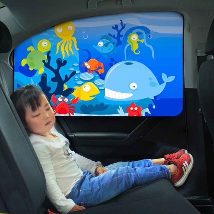 Car Cartoon Magnetic Sunshade Sunscreen Telescopic Collapsible Sunshield, Size:Co-pilot(Rabbit)