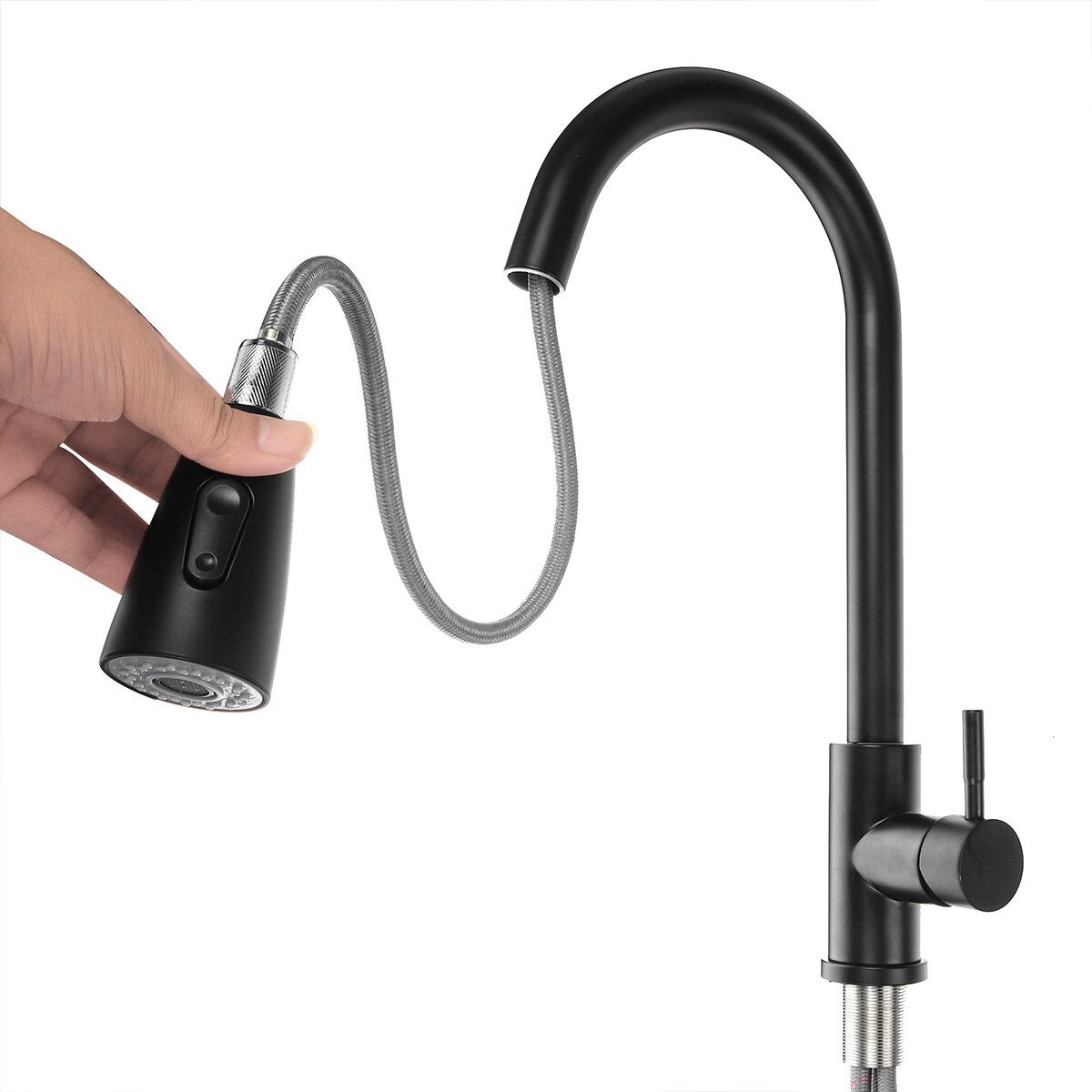(Pull-out) Modern 360° Kitchen Sink Tap Faucet Spray Sink Mixer Tap Single Handle Tap Pull Out Spray Mixer Single Lever Swivel Spout Tap