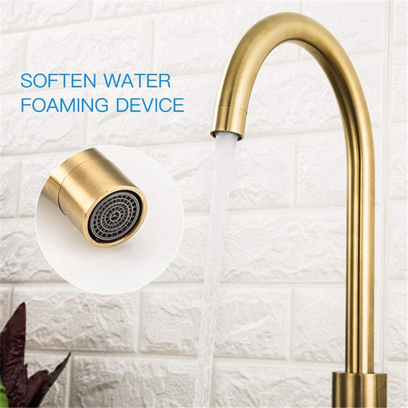 Kitchen Faucet Stainless Steel Wiredrawing Golden Color Hot