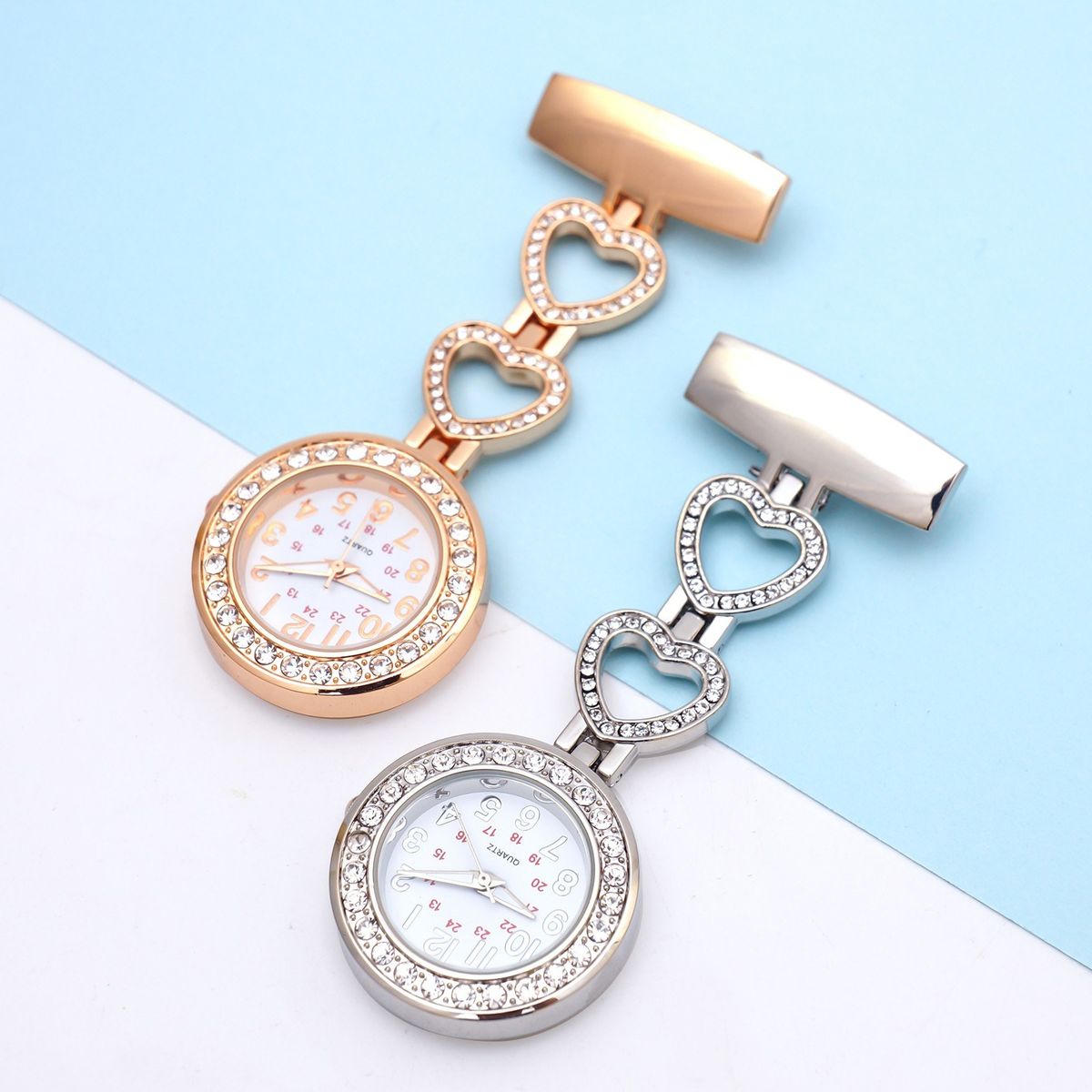 Nurse Lapel Pin Watch Fob Watch Clip-on Diamond Hanging