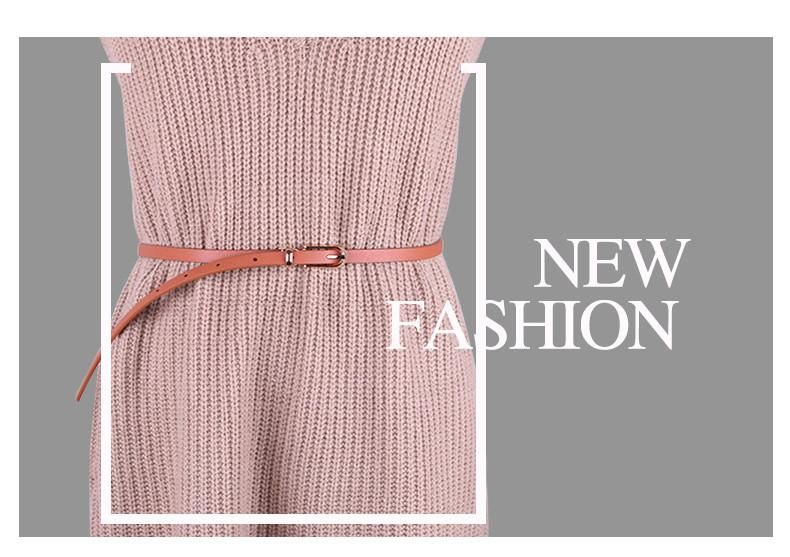 Women'S Fashion PU Skinny Belts Thin Belt