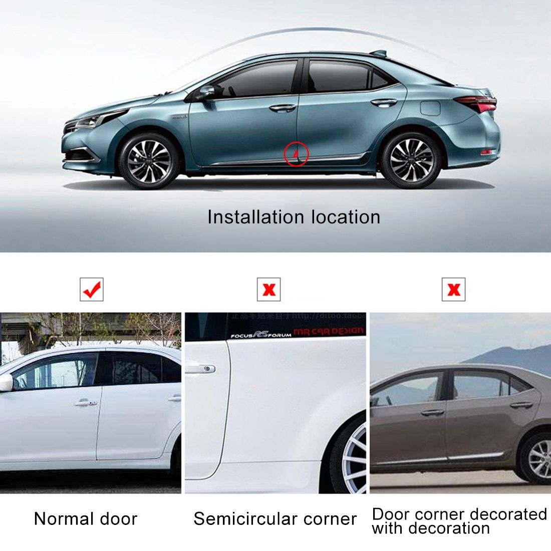 Universal Car Body Silicone Anti-collision Sticker Door Corner Protector(White)