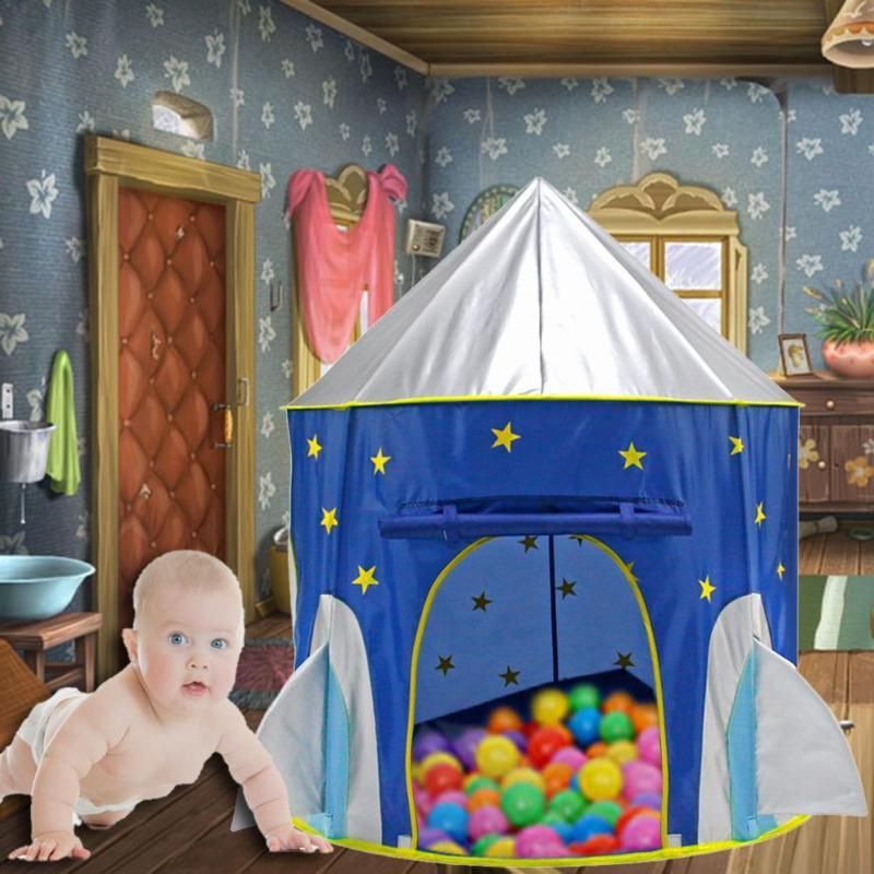 Portable Pop Up Star Printed Space  Castle Play Tent Kids/Baby