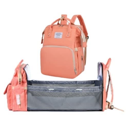 Multipurpose Baby Bag With Bed - Peach