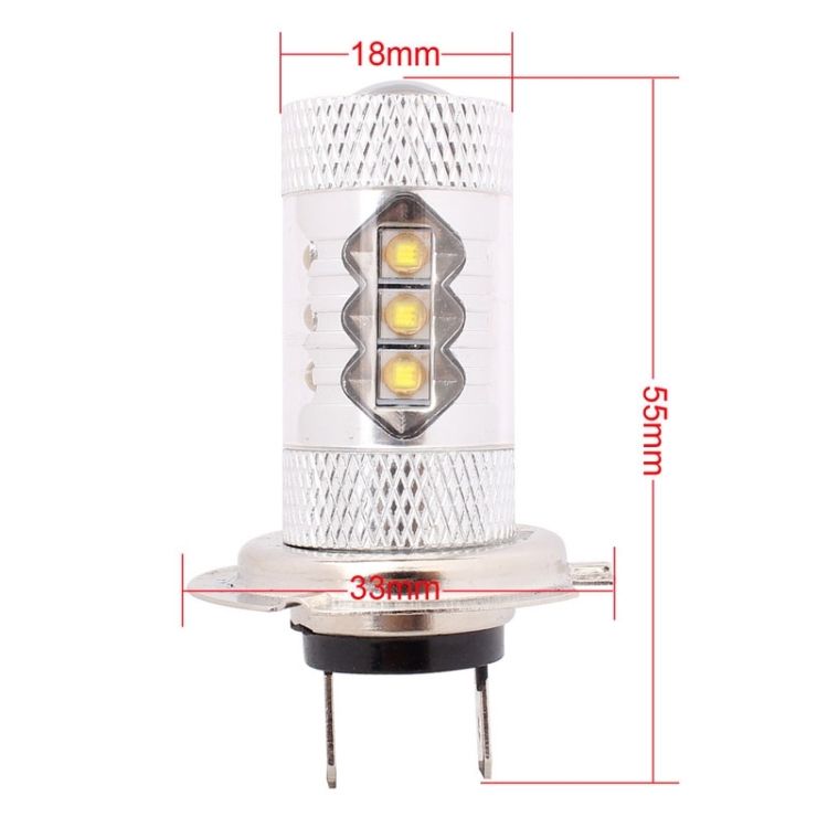 H7 80W 800LM 6500K White Light 16-3535-LEDs Car Foglight