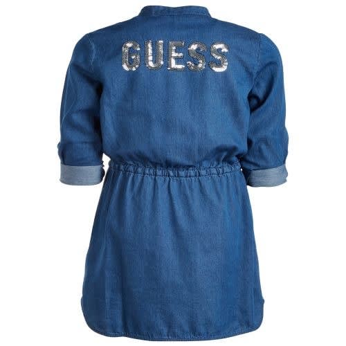 Girls Cotton Denim Shirt Dress