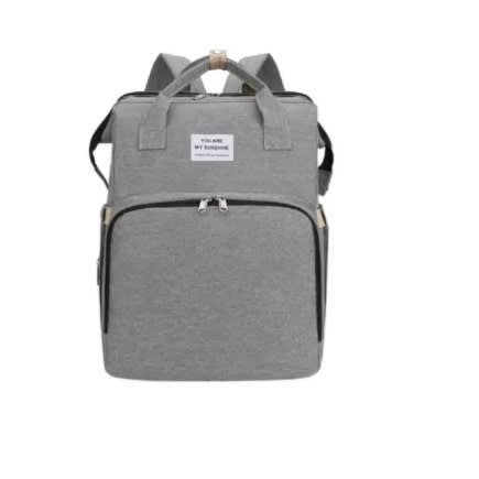 Baby Diaper Bag With Bed - Grey