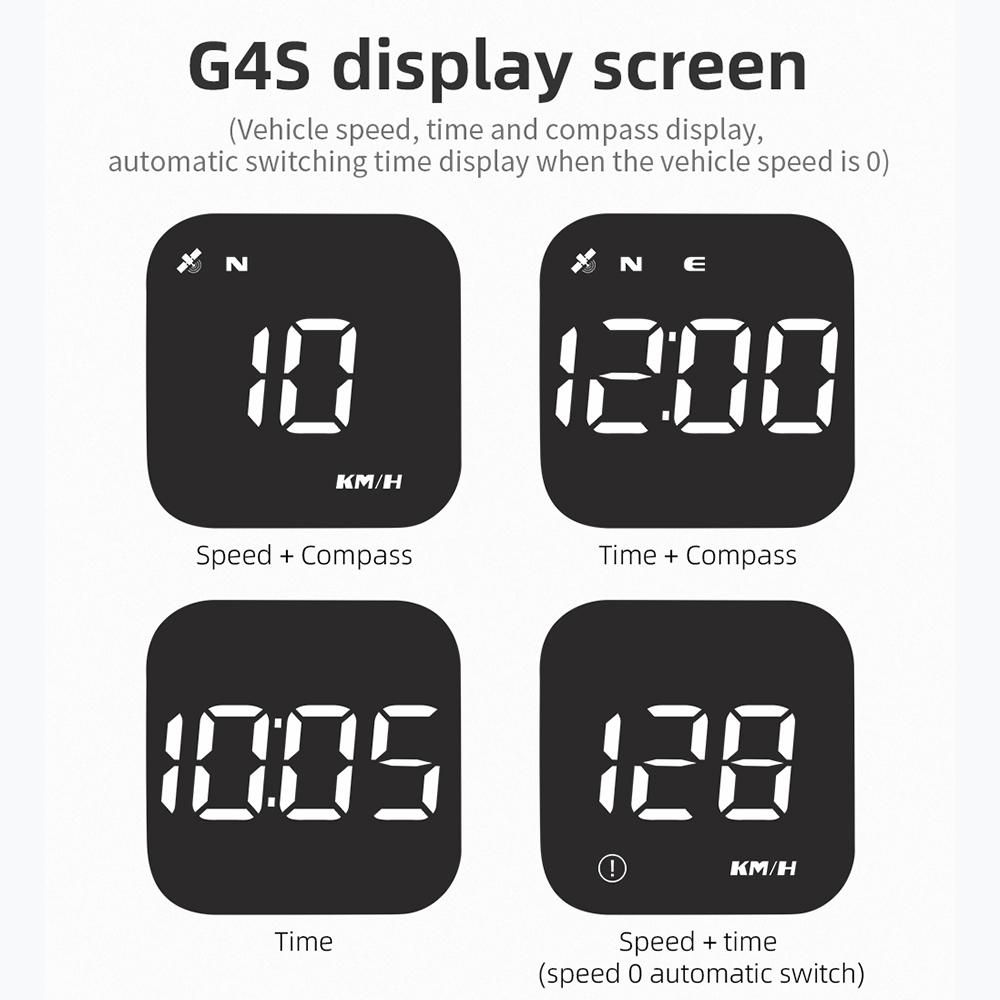 G4S GPS Car HUD Vehicle Head up Display Digital Speedometer Compass Direction Driver Fatigue Alert Speeding Alarm System