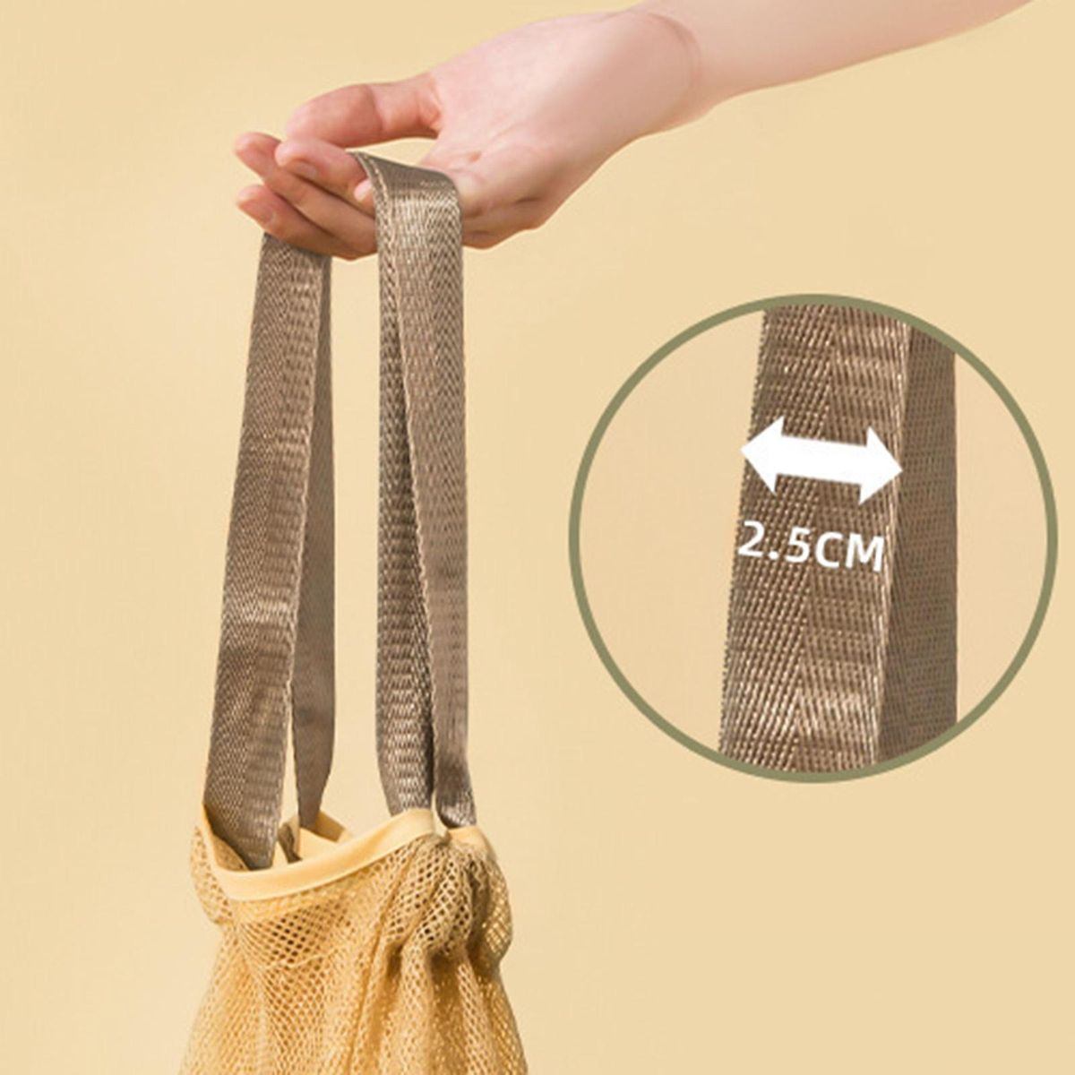 Shopping Pouch Travel Grocery Cattail Folding Storage Bag Light Blond