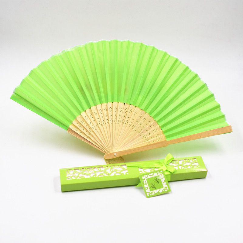 Gift Color 20pcs Wedding Packing Favor Fans Box Folding Party Fan DIY Hand Solid