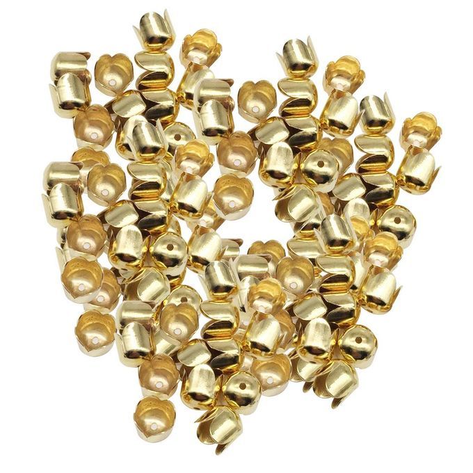 2x100Pieces Leather Cord End Caps Tassel Cap Bead Cover For DIY